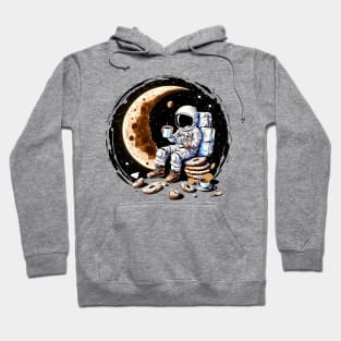 Astronaut Drinking Coffee on the Moon #2 Hoodie